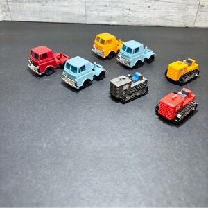 Vintage 1972 TYCO 1:87 HO Scale Bulldozer‎ and Trucks Hong Kong lot of 7